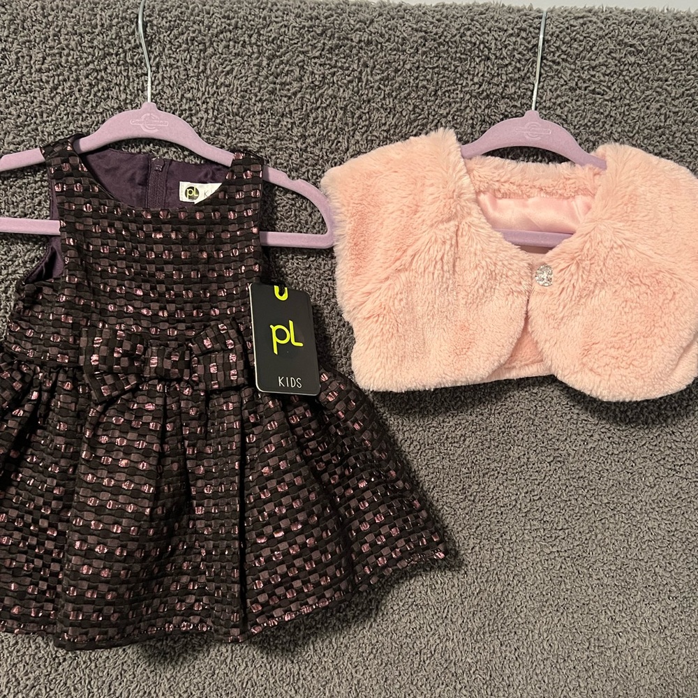 Infant purple/black dress